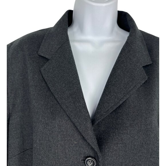 Talbots Womens Charcoal Gray Italian Fabric Tailored Fit Blazer Size 16 Long - Picture 2 of 8